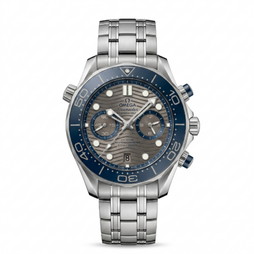 Omega Gray Dial Silver Bracelet Seamaster Diver 300M Mens Watch