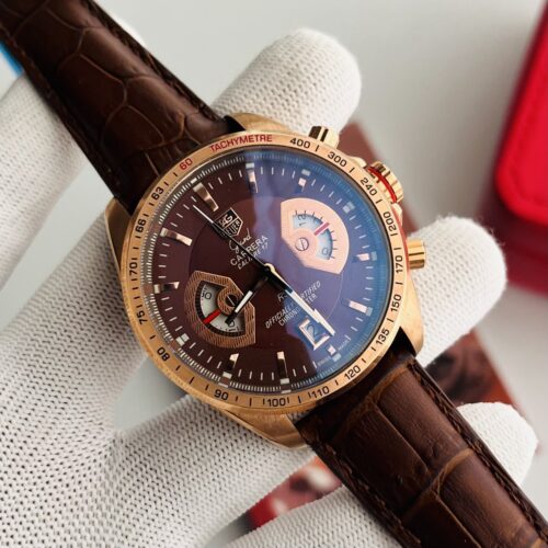 Tag Heuer Grand Carrera Calibre 17 Coffee Dial Coffee Strap Men's Watch