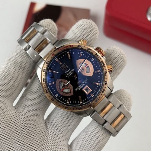 Tag Heuer Grand Carrera Calibre 17 Blue Dial Dual Tone Men's Watch