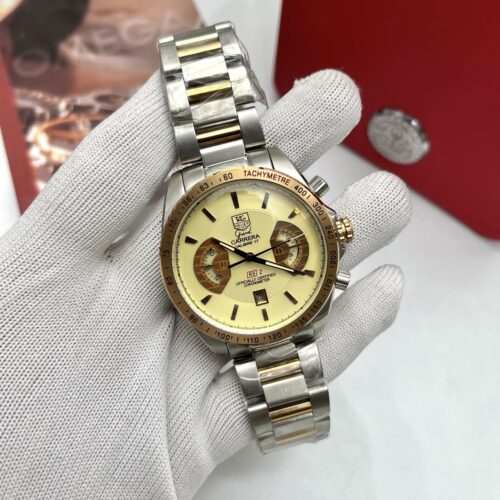 Tag Heuer Grand Carrera Calibre 17 Yellowish Dial Dual Tone Men's Watch