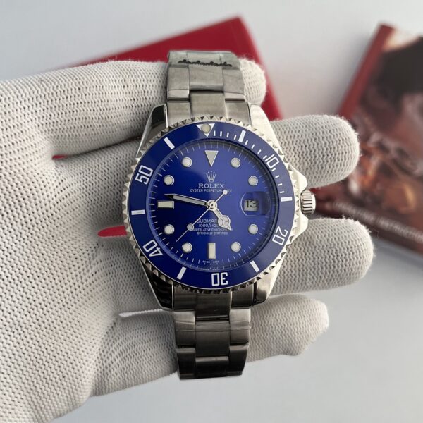 Rolex Submariner Date Blue Dial Silver Bracelet Automatic Men's Watch