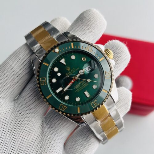 Rolex Submariner Date Green Dial Two Tone Bracelet Automatic Men's Watch