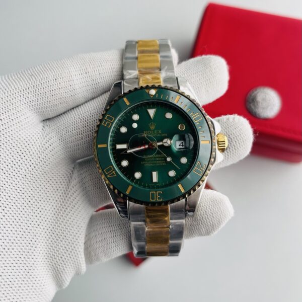 Rolex Submariner Date Green Dial Two Tone Bracelet Automatic Men's Watch