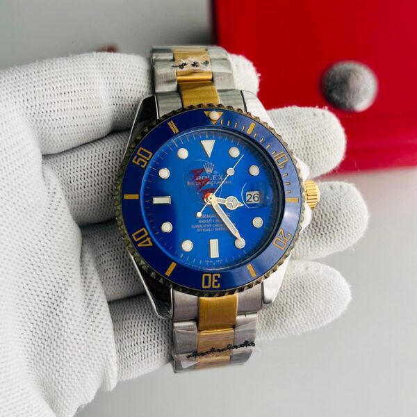 Rolex Submariner Date Blue Dial Two Tone Bracelet Automatic Men's Watch