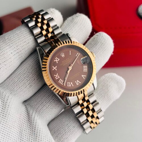 Rolex Datejust Brown Dial Two-Tone Bracelet Automatic Ladies Watch