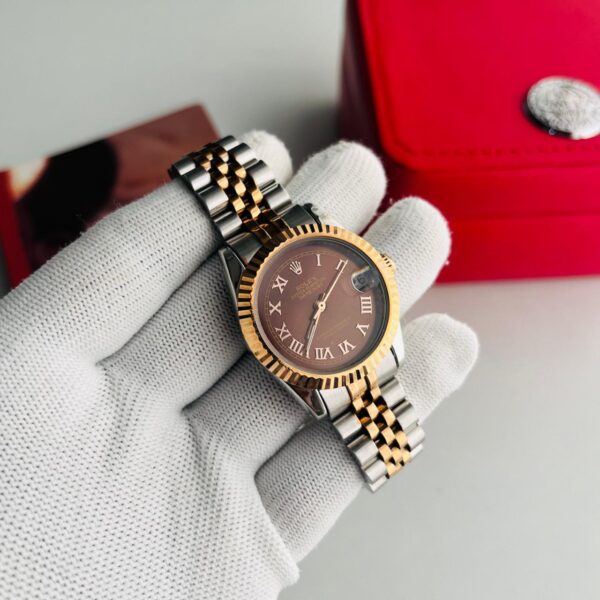 Rolex Datejust Brown Dial Two-Tone Bracelet Automatic Ladies Watch