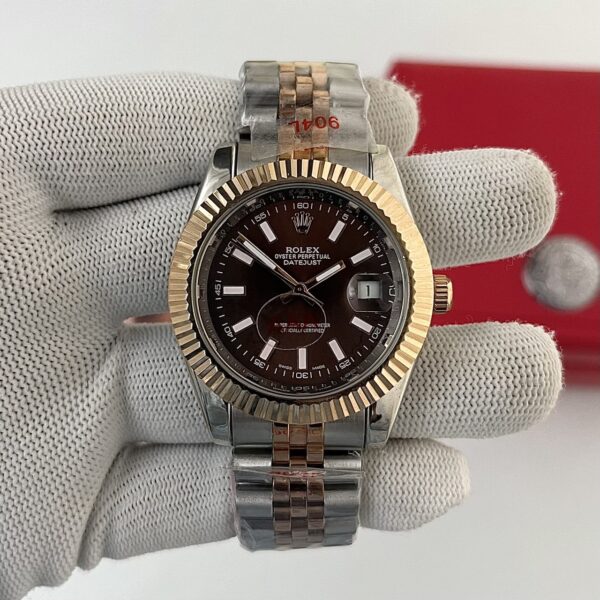 Rolex Datejust Brown Dial Two-Tone Bracelet Automatic Men's Watch
