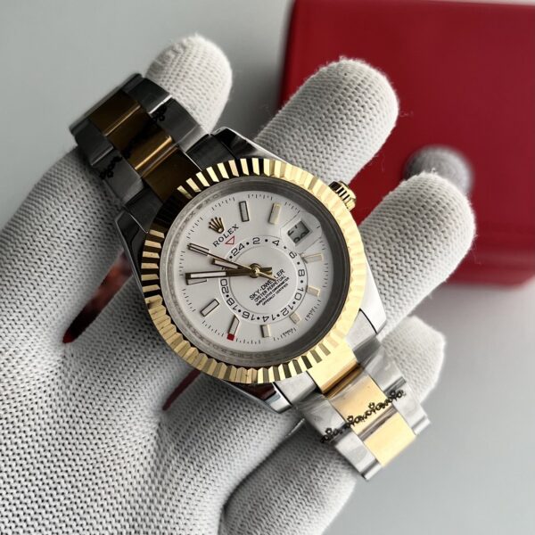 Rolex Sky-Dweller White Dial Two Tone Bracelet Automatic Men's Watch