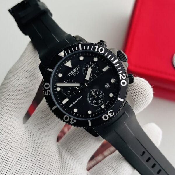 Tissot Seastar Full Black Silicon Strap Men's Watch