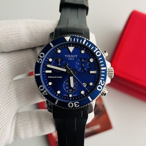 Tissot Seastar Blue Dial Black Silicon Strap Men's Watch