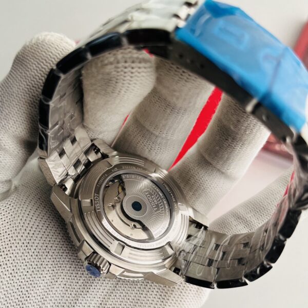 Tissot Seastar Black Dial Silver Bracelet Automatic Men's Watch