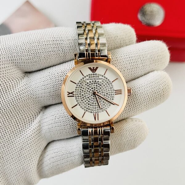 Emporio Dimond studded dial armani ladies watch