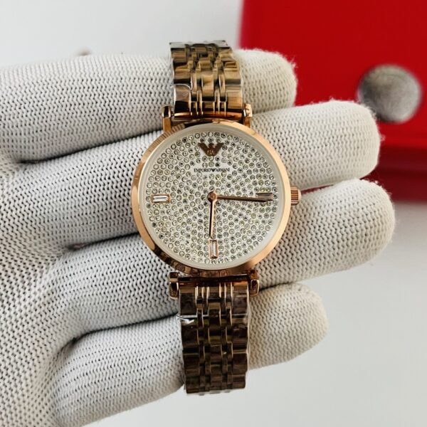 Emporio Full Dimond studded dial armani ladies watch