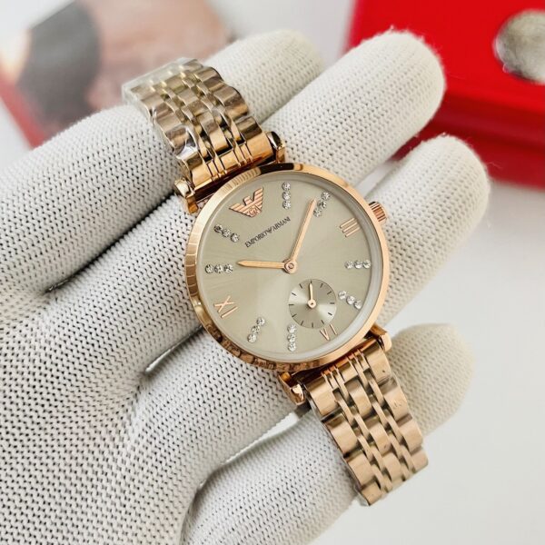 Emporio armani grey dial ladies watch