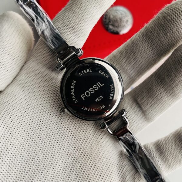 Fossil Black Dial Silver Crystal Bezel Women's Watch