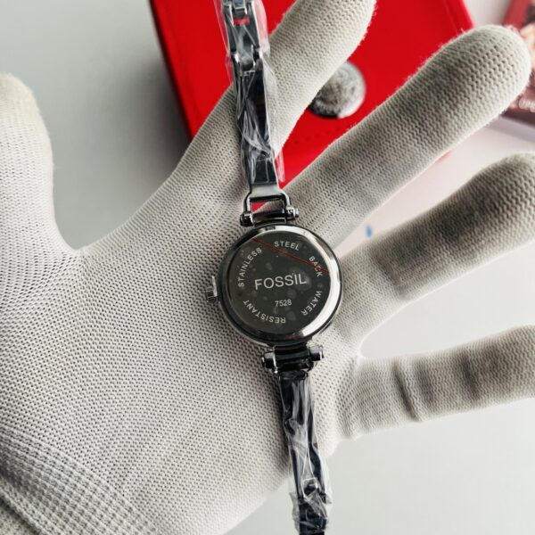 Fossil Silver Dial White Crystal Bezel Women's Watch