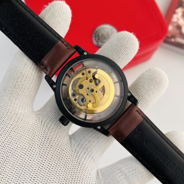 Fossil Skeleton Automatic Brown Leather Men's Watch