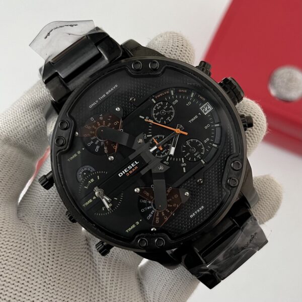 Diesel Big Daddy Dual Time Chronograph Black Stainless Steel Men's Watch