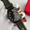 Diesel Black Dial Chronograph Green Silicone Strap Men's Watch