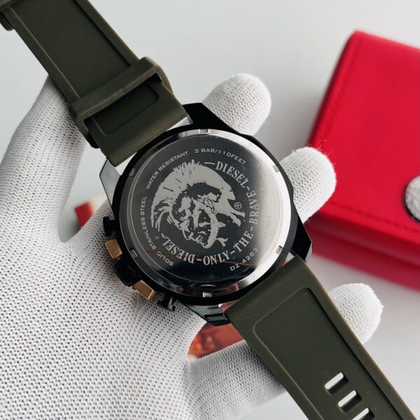 Diesel Black Dial Chronograph Green Silicone Strap Men's Watch