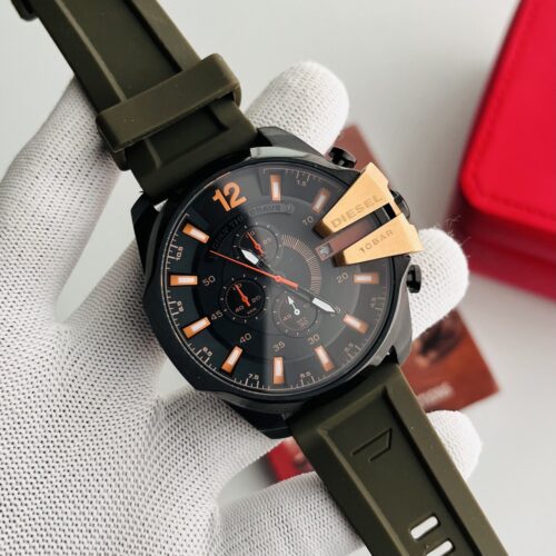 photo_2025-04-15_13-58-41 Diesel Black Dial Chronograph Green Silicone Strap Men's Watch