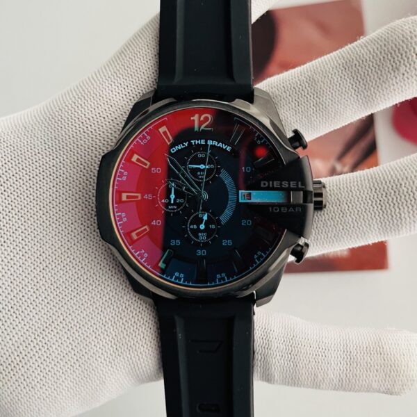 Diesel Black Dial Chronograph Black Silicone Strap Men's Watch