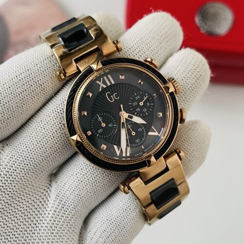 GC (Guess Collection) Rose Gold Black Dial Chronograph Women's Watch