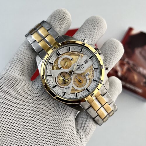 photo_2025-04-16_15-37-35 (2) Casio Edifice White Dial Gold-Tone Chronograph Two-Tone Stainless Steel Men's Watch