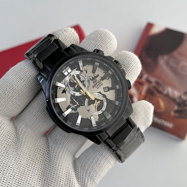 Casio Edifice Black Dial World Time Chronograph Men's Watch