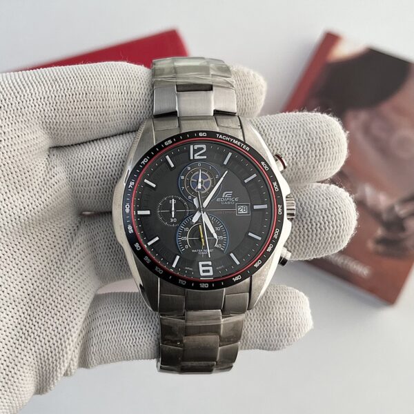 Casio Edifice Black Dial Chronograph Stainless Steel Men's Watch