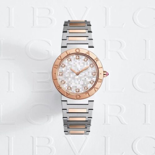 Bvlgari Rose Gold Bezel Diamond Dial Two-Tone Women's Watch