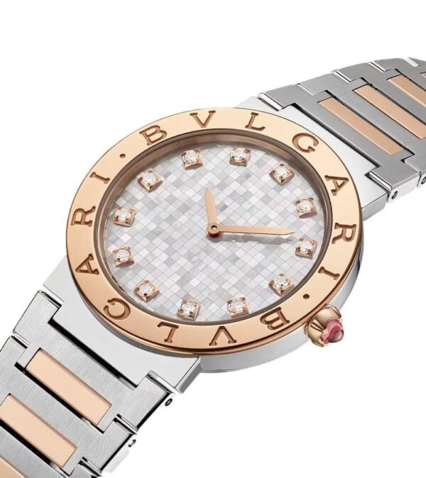Bvlgari Rose Gold Bezel Diamond Dial Two-Tone Women's Watch