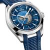 Omega Seamaster Aqua Terra Worldtimer Blue Dial Rubber Strap Men's Watch
