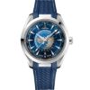 Omega Seamaster Aqua Terra Worldtimer Blue Dial Rubber Strap Men's Watch