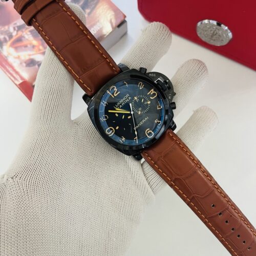 photo_2026-05-08_15-14-29 Panerai Luminor Marina Chronograph Black Dial Brown Leather Strap Men's Watch
