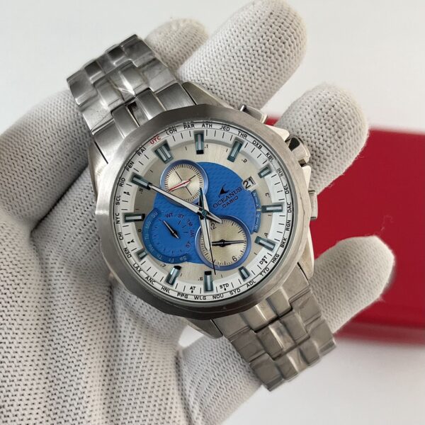 Casio Oceanus Blue Dial World Time Stainless Steel Men's Watch