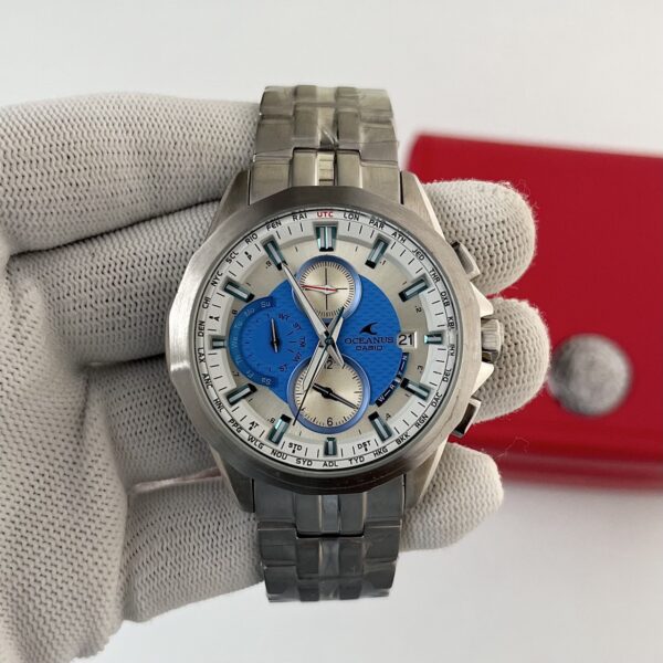 Casio Oceanus Blue Dial World Time Stainless Steel Men's Watch