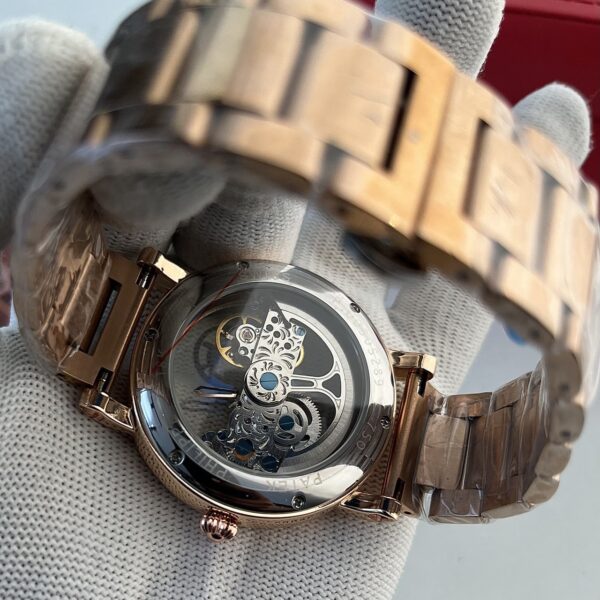 Patek Philippe Skeleton Automatic Rose Gold Transparent Dial Men's Watch