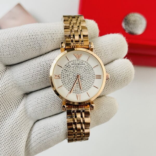 Emporio Dimond studded dial armani ladies watch