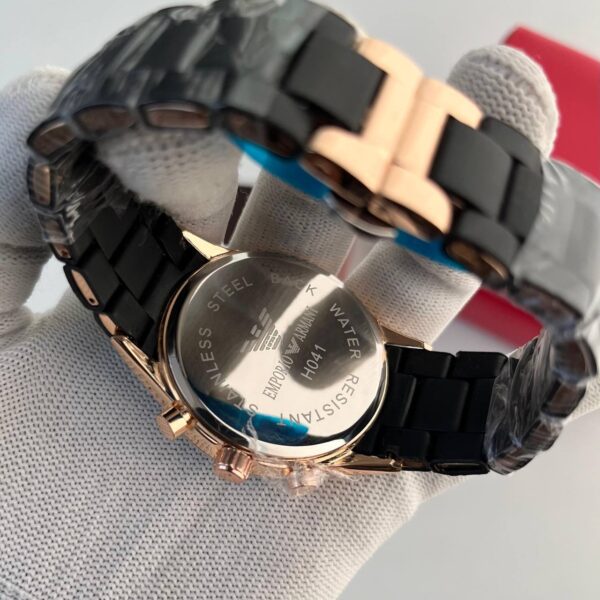 Armani fibre black mens watch